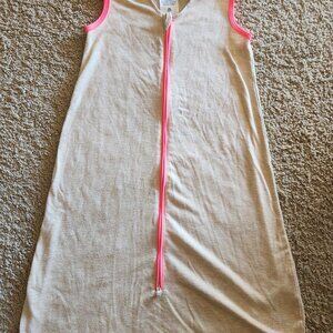 HALO Sleepsack Ideal Temp, Baby Wearable Blanket, TOG 1.0, Oatmeal/Pink - Medium